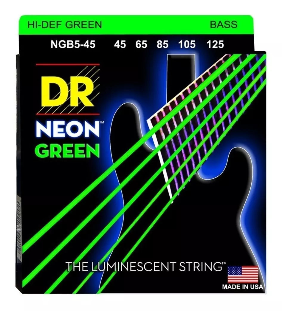 ENCORDADURA DE BAJO NEON DR STINGS GREEN